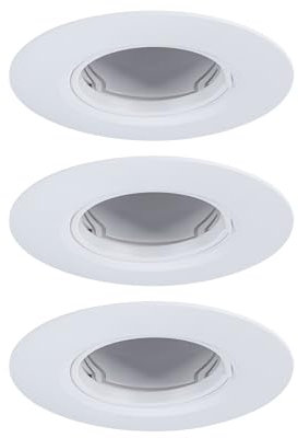 Paulmann 92112 Faretti da incasso kit di 3 fissi rotondi 90 mm GU10 max. 3 x 10 W, 230 V, luce bianca da incasso, lampada senza lampadina