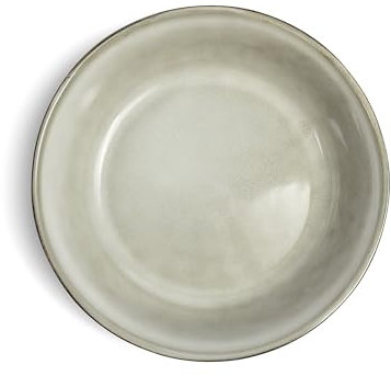 VIDI Sapore Piatti per Pasta Set in Bianco Perla | Servizio di Piatti Fondi da 6 Pezzi con Design Asimmetrico | Ø17,5 cm in Gres Porcellanato, Microonde e Lavastoviglie | Set di Piatti per 6 Persone