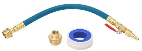 Psytfei RV Winterizing Kit Sprinkler Winterizing Blowout Kit with Quick Connect Plug and Shut Off Valve Air Compressor Adapter for RV Boat Sprinkler Systems (Blue)