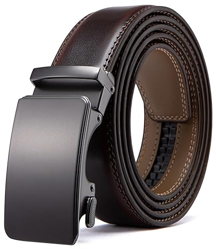 Acewin Ledergürtel Herren, Automatik Gürtel Herren, Arbeitsgürtel, Verstellbar, Breit 35mm