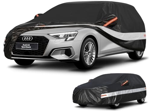Holthly Autoabdeckung Passend für Audi A3 Sportback(1996-2025) 10 Schichten Vollgarage Auto Abdeckplane 100% Wasserdicht Autoplane Outdoor Autogarage Wasser und Staubschutz,Wind,Regen und UV Schutz