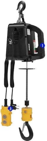 Lifting Tool 3 IN 1 Remote control 500kg crane hoist wire rope electric hoist aluminum shell hoist household indoor small crane Electric Hoists(500kg 7.6m)