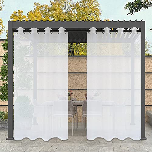 Wasserdichte Outdoor-Vorhänge, 2 Stück, 200,7 x 259,1 cm, rostfreie Ösen, für Terrasse, Privatsphäre, durchsichtige Vorhänge für Veranda, Deck, Pavillon, wasserdicht und UV-beständig, ideal für