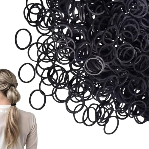 Black Elastic Hair Bands,500pcs Small Hair Rubber Bands, Soft Mini Hair Elastics Ties Bands for Kids Hair Braids Ponytail Hair, Wedding Hairstyle et