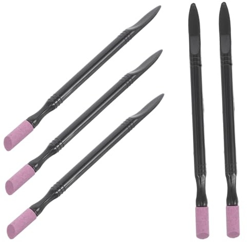 KAILIKETIY 5 Stück Nagelschleifwerkzeug Doppelkopf Nagelhautstift aus Langlebigem Material Nagelpflege für Zuhause und Profi
