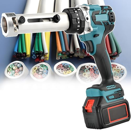 smafoseedding Nueva Máquina Peladora De Cables Eléctrica De 50-300 Mm² - Máquina Peladora De Cables De Doble Batería, Ajuste De 2 Velocidades, Iluminación Led | Kit De Electricistas Profesionales