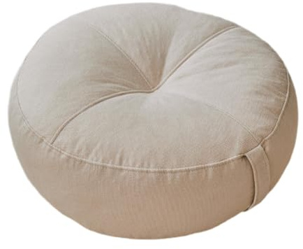 F Fityle Cojín de Suelo Redondo, Decorativo, cómodo y de Calidad, para meditación, sofá, Cama, Adultos, niños y balcón, Blanco