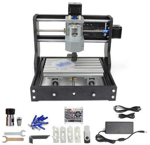 RATTMMOTOR CNC Router, 1610 Pro Engraving Machine 3 Axis CNC Milling Machine GRBL Control ER11 for Wood PVC PCB CNC Milling DIY Engraving