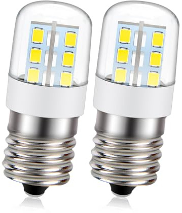 Ruiandsion E17 LED Refrigerator Lights AC85-265V White 2835 24SMD LED Chip E17 Intermediate Base Light Bulb for Persian Lava Lamp Curio Cabinets Pack of 2