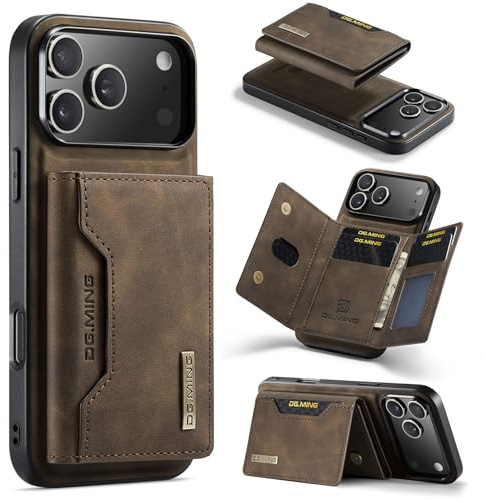 ZCDAYE for iPhone 17 Pro Case with Magnetic Wallet, Khaki | Premium Leather Phone Case with Card Holder, Powerful Magnets, Practical Cases for Women Man, Durable Protective Phone Cover