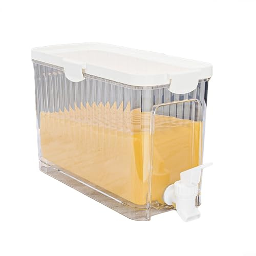 Niceminiwall Distributeur d'eau froide avec robinet anti-fuite et filtre amovible pour réfrigérateur, carafe à boissons en polypropylène pour la maison, le pique-nique,