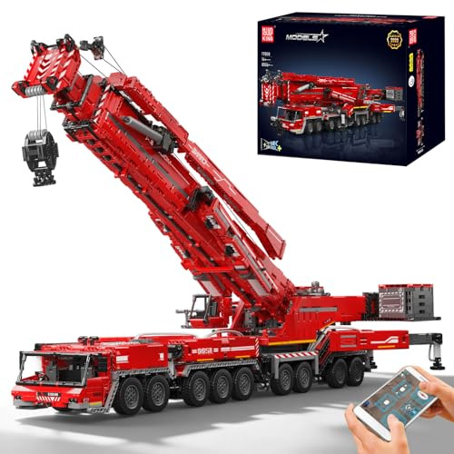 Mould King 17008 Technik LKW Raupenkran Klemmbausteine Set, LTM 11200 Großkran Modell 8506 Teile über 160 cm, Motorisiert mit Fernsteuerung, Teleskopausleger & Pneumatischen Stützbeinen, ab 14 Jahren