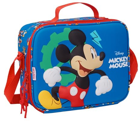 Safta MICKEY MOUSE - Porta Merienda Térmico 3D, Nevera para Frío y Calor, Nevera Impermeable, Nevera para Excursión, 25x9x19.5 cm