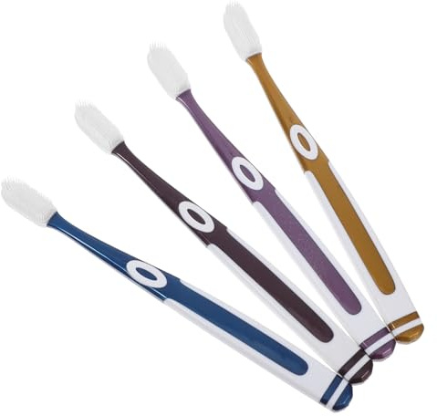 iplusmile Set de Brosses à Dents Nano en Silicone Souple Lot de 4 Têtes de Rechange en TPU Poils Flexibles, Élimination Plaque Couleur Aléatoire pour Adultes pour Usage Quotidien