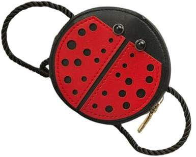 ABOOFAN Bolso Bandolera Infantil Diseño de Mariquita, Bolso Cruzado de PU y Metal para Guardar Juguetes Pequeños, Adecuado para Compras y Paseos