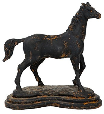 aubaho Skulptur Pferd auf Einer Plinthe Figur Eisen 4,6kg Garten Sculpture Iron Horse