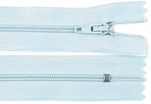 Schnoschi 2 Stück 35 cm Langer Spiralreißverschluss, Nicht teilbar, hellblau, 3mm Laufschiene Reißverschluss