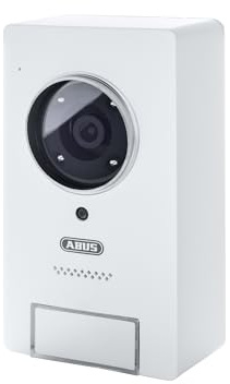 ABUS Video Türsprechanlage PPIC35520 für den Außenbereich | Infrarot-Nachtsicht | Push-Benachrichtigung | einfache Montage | 1080p | Bewegungserkennung | weiß | 80710