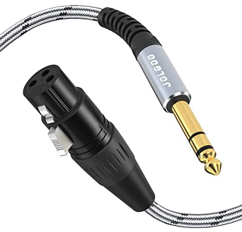 JOLGOO Cavo di interconnessione bilanciato XLR femmina a 6,35 mm con spina TRS da 1/4 di pollice, cavo da XLR a un quarto di pollice, 2 metri, per microfono, mixer, chitarra, AMP, altoparlanti
