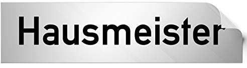 Kinekt3d Leitsysteme Folienschild Türschild • Hausmeister • PVC Hinweisschild • 160 x 40 mm Silber • selbstklebend • Kratzfester Druck • UV Beständig