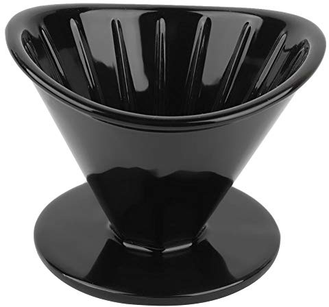Kaffeefilterbecher, MAGT Hochwertiges, einlochiges Kaffeetropfer-Filterwerkzeug aus Keramik Schwarz