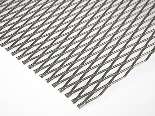 Stahl blank Streckgitter MW 42x13x3x2 Stahl DC01 Streckmetall Gitter 2,0mm dick Drahtgitter Zuschnitt nach Maß (1000mm x 500mm)