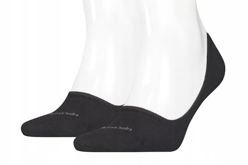 Calvin Klein womens Cotton Logo Women's No Show Socks 2 pack Footie, Black, 35/38