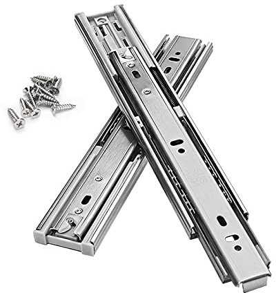 Soft-Close Schwerlastauszüge, Schublade Selbsteinzug, Edelstahl Metall, Seitliche Montage, Schwere Tragfähigkeit Von 50 Kg, Teleskopschienen Für Auszug Schublade