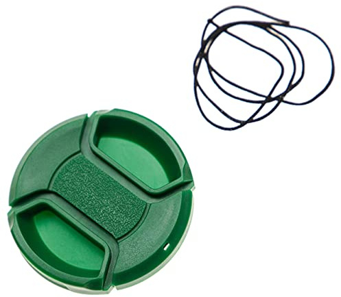 vhbw copriobiettivo universale 46 mm compatibile con fotocamera, DSLR - plastica, verde, con maniglia interna