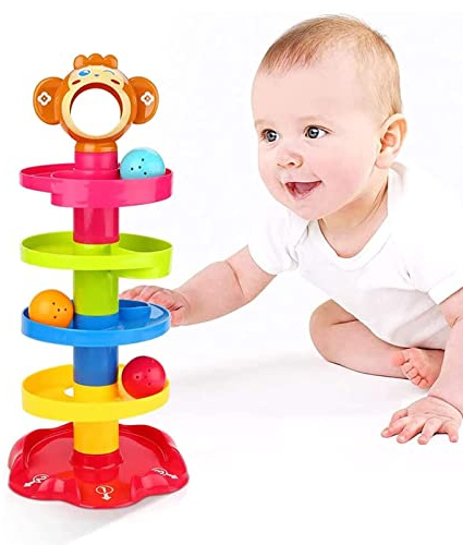 LZDMY Baby Toy 9-18 Months, Ball Drop and Roll Ramp Toys for 1 Year Old Boys Girls, Sensory Toy for Babies 12 Months, Baby Ball Tower Roll ball Game, 1st Birthday Gifts for Babies Gifts