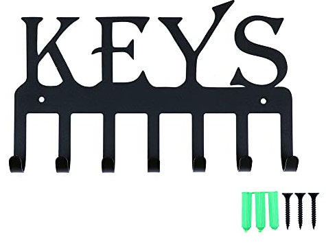 WANGCL Nyckelhållare Keys – väggmonterad västerländsk nyckelhållare 4 nyckelkrokar | dekorativ nyckelbräda av gjutjärn med skruvar och pluggar