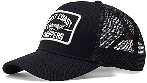 WEST COAST CHOPPERS Unisex Trucker Cap Motorcylcle Co. 5 Panel, Farbe:Black, Größe:one Size