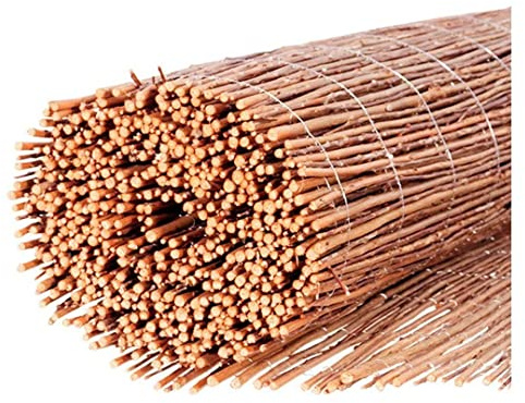 Mehl-Wohnideen Weidenmatte Sichtschutz Natur Zaun 5 Meter Rollzaun Windschutz Höhe: ca. 50-120 cm Ideal für Garten, Terrasse und Balkon oder Poolumrandung (100cm), Braun