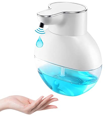 Lergas Automatischer Seifenspender Wandbefestigung mit 2-stufigem Wasserauslassmodus Elektrischer Seifenspender mit Sensor USB Aufladbar für Bad und Küche 400ml (Gel, Weiß)