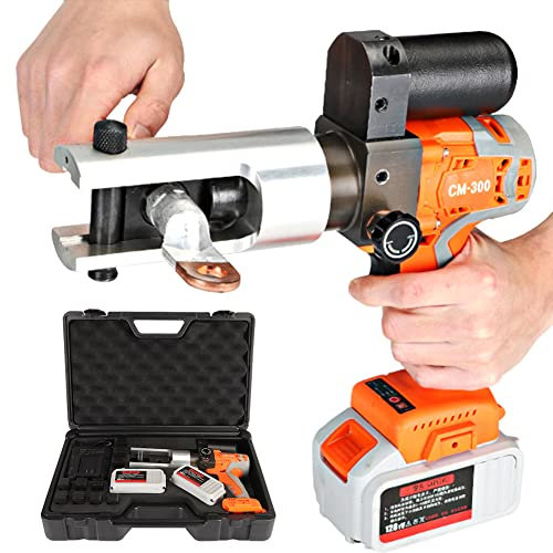 TAHALI Pinza crimpatrice idraulica elettrica Pinza crimpatrice idraulica Ricaricabile 16-300mm² Pinza crimpatrice per Cavi alimentata a Batteria Pinza crimpatrice terminale
