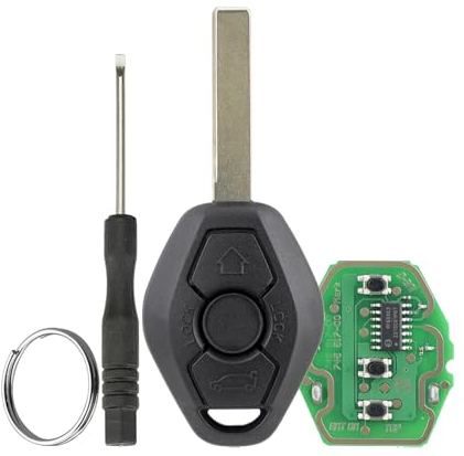 GZXNKEY 3 Tasten Autoschlüssel Fernbedienung für e38 e39 e46 EWS-System BMW schlüssel BMW e36 Schlüssel Gehäuse Fernbedienung 433 MHz mit PCF7935 Chip mit Schraubendreher und Schlüsselring HU92