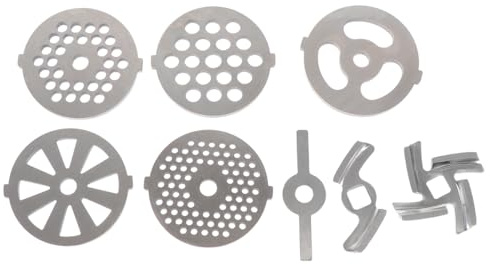 MAGICLULU 8piezas Placas De Acero Inoxidable Para Picadora De Carne Accesorios Duraderos Y Prácticos Cortadoras De Carne Con Orificios