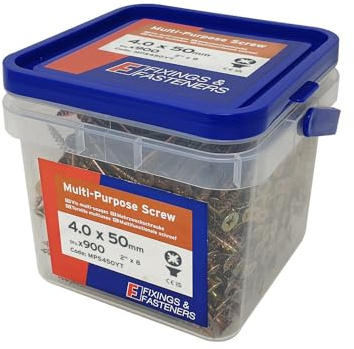 Multi-Purpose Pozi Compatible Screw CSK ST ZYP 4.0 x 50mm Tub 900