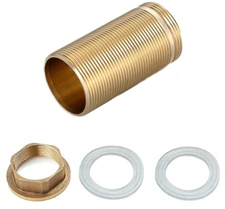 En-hålstakmontering kallt/varmt vatten Mässing rörmuts, kallvattenskran armaturer nippel motmutter, förlängning trådrör TAOZHUGONG (60 mm)