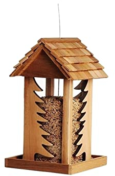 Vogelfutterhaus Vogelfutterspender Hölzerner Hängender Vogelhäuschen-Tisch Für Den Garten Einzigartige Neuheits-Kasten-Gartendekorationen Futterhaus für Vögel Vogelfutterstation