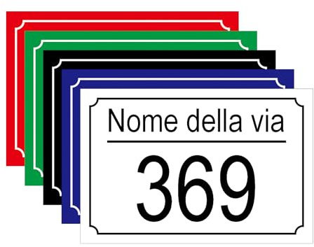 CQSXM Hausnummer mit Straßennamen und Nummer Hausnummernschild aus Aluminiumlegierung - Anpassbare Nummer und Straßenname Wetterfest (35x25 cm)