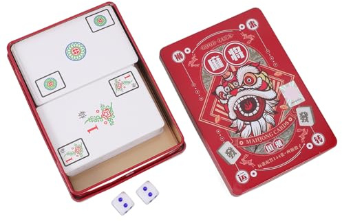 Vaguelly Travel Mahjong Game Cards Portable Chinese Style Cards for Party and Gathering