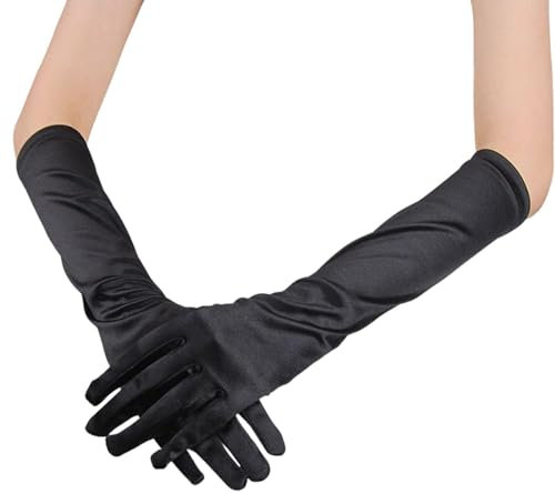 Weiße Handschuhe für die Braut – Schicke und raffinierte Handschuhe | Weiche Satinhandschuhe, perfekt, um Ihrem Hochzeitsoutfit eine raffinierte Note zu verleihen, lange Spitzenhandschuhe, ideal zur E