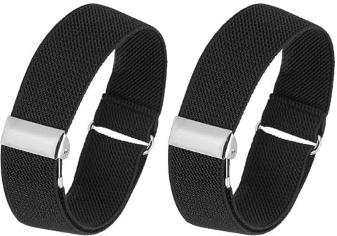 PATIKIL Adjustable Arm Bands, 2 Pack/1 Pair Anti-Slip Sleeve Garter Elastic Shirt Sleeve Holders for Men Women, Black