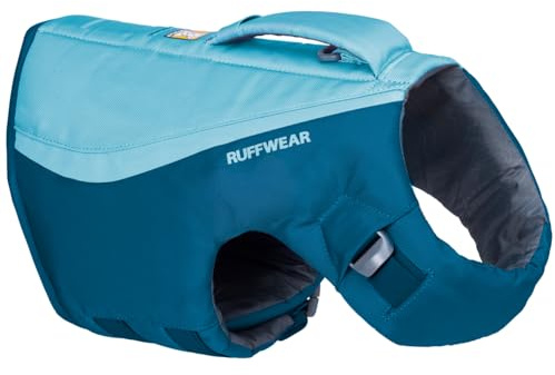 Ruffwear Float Coat Hundejacke, Auftrieb und Auftrieb, Hundeweste für sicheres Schwimmen, Bootfahren, Wassersport, Deep Blue, Small