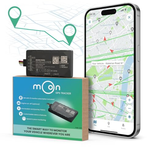 MOON GPS Tracker för E-Bike och motorcykel – färdig att använda med 12 månaders prenumeration, enkel montering och snabb registrering