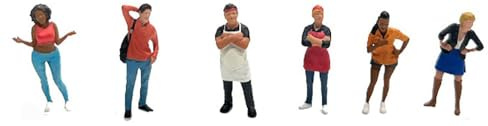 American Diorama Foodies 6 Piece Diecast Figure Set (6 Figures) Limited Edition for 1/64 Scale Models AD-64531MJ