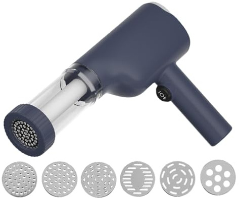 Machine à pâtes automatique sans fil | Presse à pâte rechargeable avec 6 moules | Machine électrique pour préparer nouilles, pâtes fraîches, et raviolis, idéale pour cuisine maison ou professionnelle