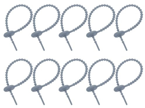 sourcing map 20 bridas de silicona de 6 pulgadas, reutilizables, tiras giratorias, organizador de gestión de envolturas de cables para el hogar, oficina, cocina, bolsa de alimentos, color gris
