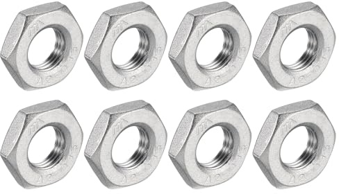 QUARKZMAN 8Pcs Raccord Tuyau Moulé Écrou À Six Pans, 304 Acier Inoxydable Écrou À Six Pans PT 1/8 Filetage Femelle Pour Plomberie Fixe, Balai À Eau, 0.67x0.2(ODxT)